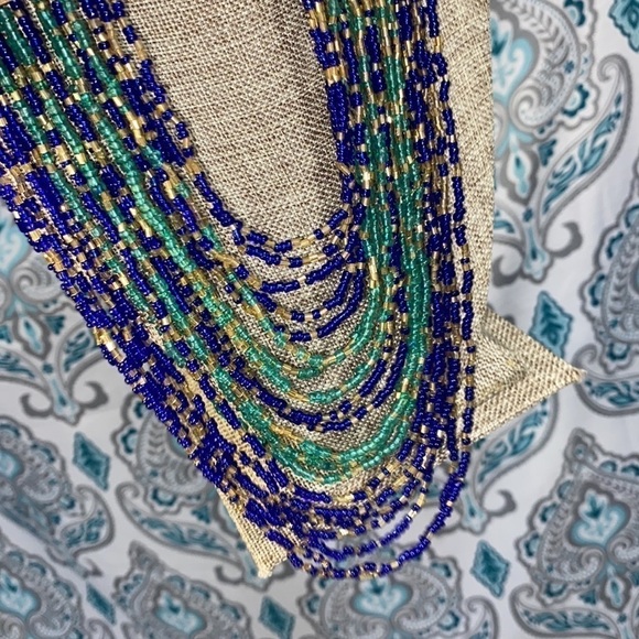 Necklace glass beaded multi strand adjustable necklace‎ 26” long - Picture 3 of 5